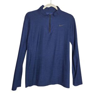 Nike Dri Fit Shirt Long Sleeve Quarter Zip Navy Small Mens